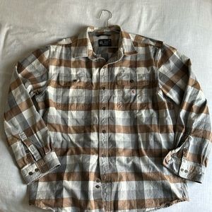 CARHARTT LOOSE FIT HEAVYWEIGHT FLANNEL LONGSLEEVE PLAID SHIRT MEN'S